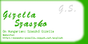 gizella szaszko business card