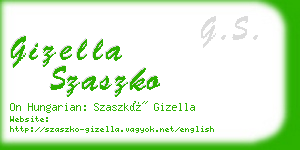 gizella szaszko business card